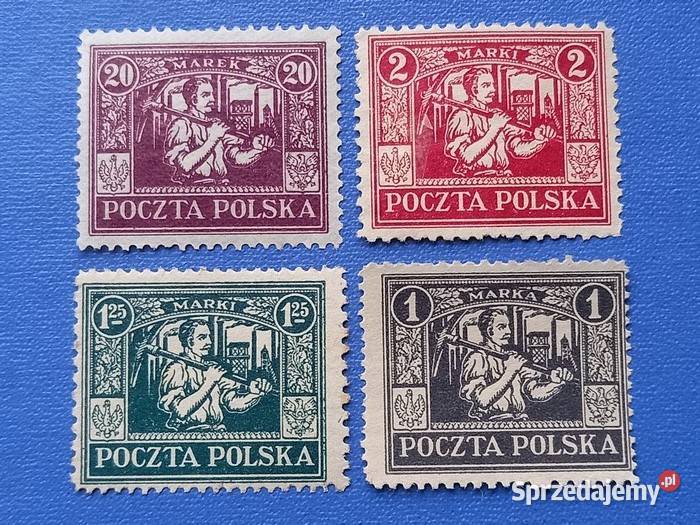 Cztery Polskie znaczki pocztowe