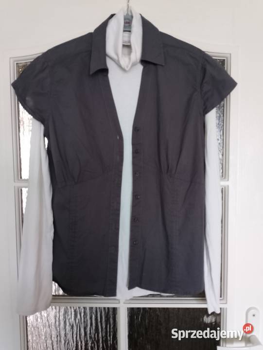 BLUZKA szara z krótkimi rękawami wdzianko