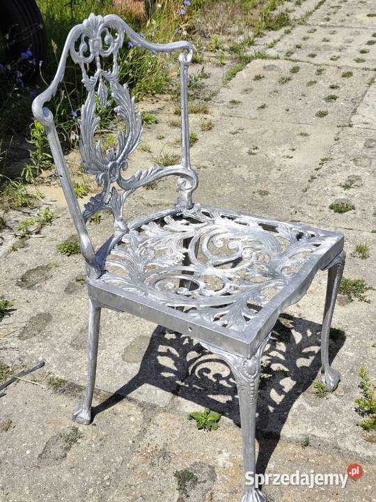 Piękny Aluminiowy Zestaw Ogrodowy Vintage Styl łódzkie Poddębice