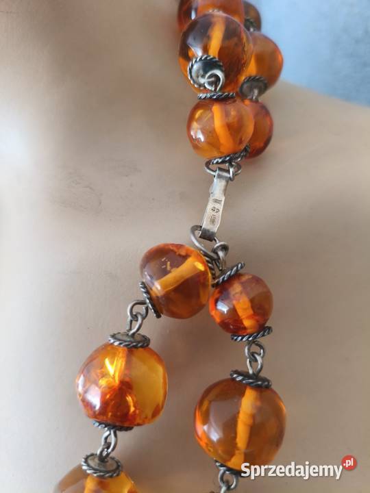 Naszyjnik Bursztyn Vintage Unikat Białystok sprzedam