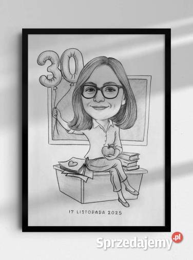 Karykatura Rysowana Ołówkiem śmieszny prezent ze