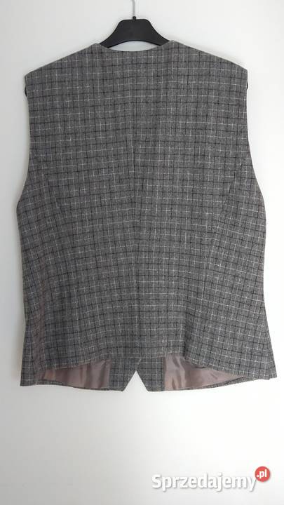 Kamizelka z tkaniny w popielatoszarą kratkę zachodniopomorskie Szczecin sprzedam