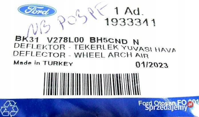 LISTWA NAKŁADKA BŁOTNIKA PRAWA FORD TRANSIT 2014 Głogów