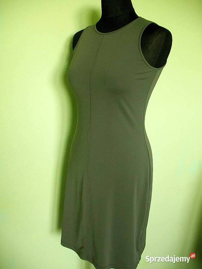 Sukienka khaki dzianina 40 L biust 90100 Pepe Siedlce
