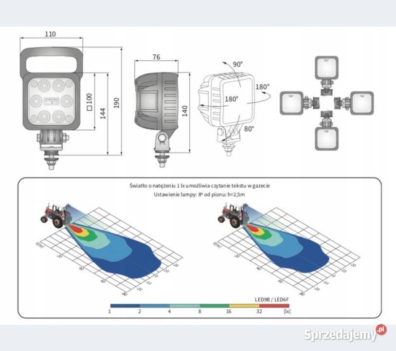Lampa robocza LED reflektor WESEM 29W śląskie