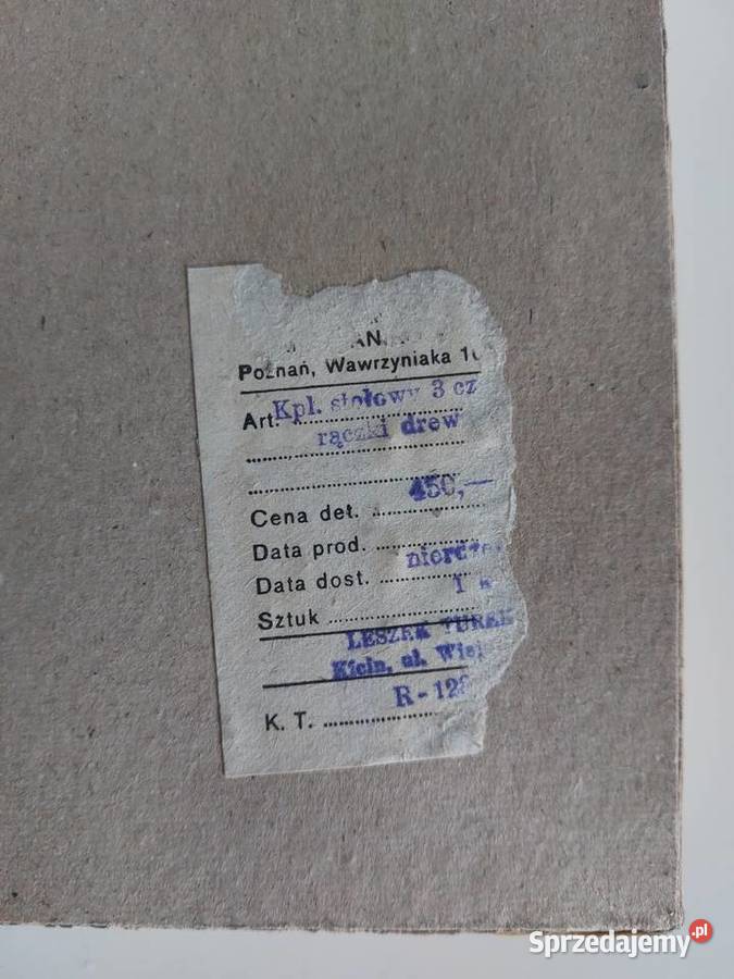 drewniany zestaw stołowy retro PRL kuchnia Poznań