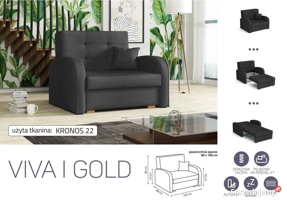 SofaKanapa Viva 1 Gold Darmowa dostawa łódzkie Wieruszów