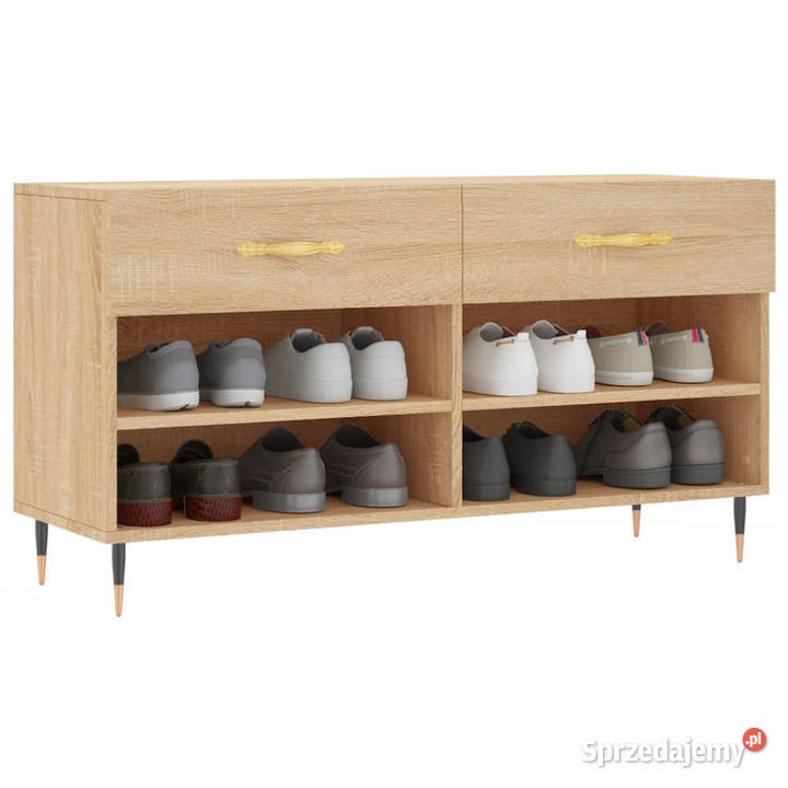 Ławka z miejscem na buty dąb sonoma 102x35x55 Warszawa