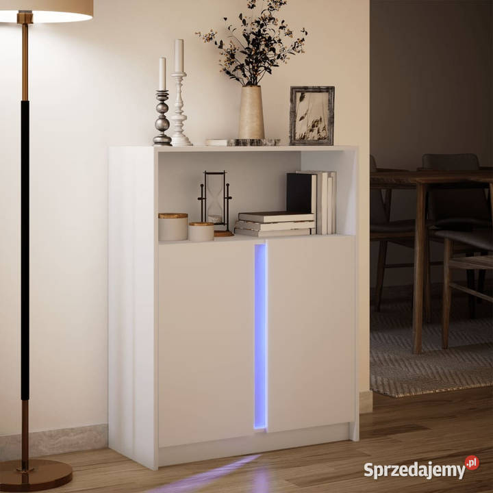 Szafka z LED biała 77x34x100 materiał Warszawa