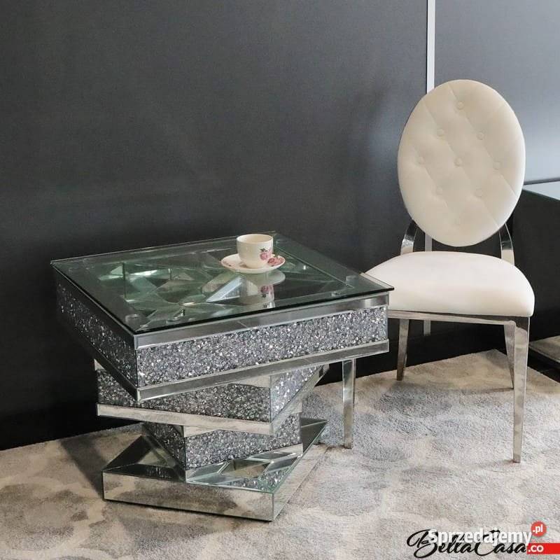 Stolik Glamour Kawowy Szklany Lustrzany 50cm Warszawa