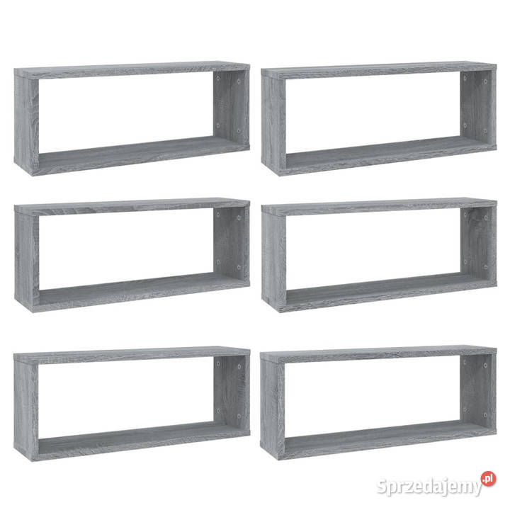 Półki ścienne 6 szary dąb sonoma 60x15x23 Dom i Ogród