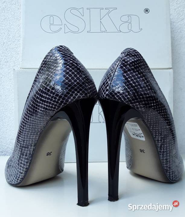 Skórzane lakierowane szpilki r38 25cm Warszawa