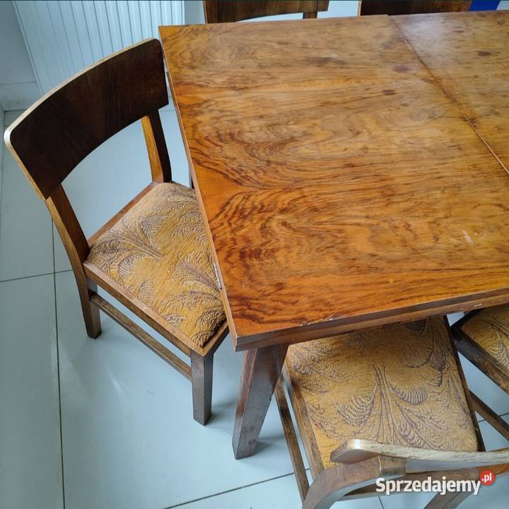 Stary rozkładany stół w stylu Art Dco