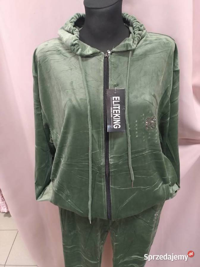 Cienki welurowy dres damski nowy rozmiar 3XL Elbląg sprzedam