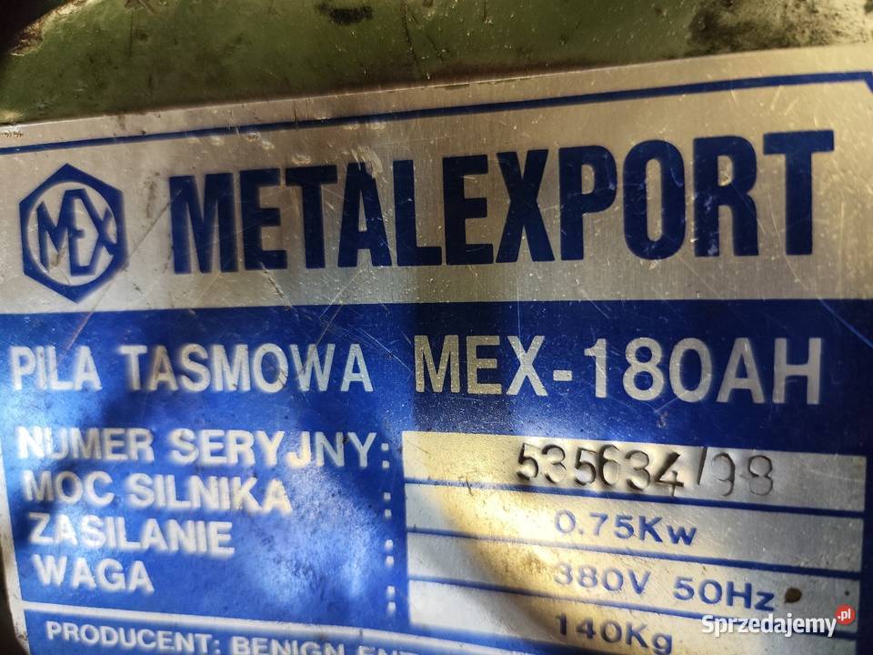 Piła taśmowa do metalu MEX 180 rozwijak do Maków Podhalański
