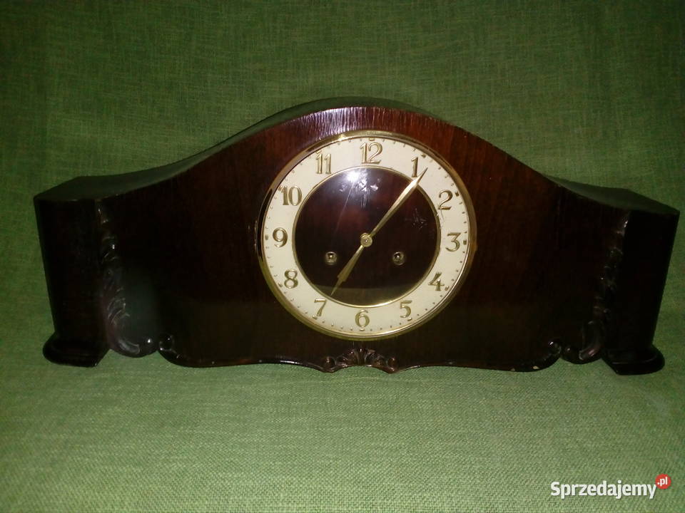 Elegancki, zabytkowy zegar kominkowy Art Deco / JUNGHANS