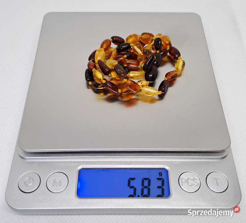Korale z bursztynu bursztyn bałtycki ryż cytryna