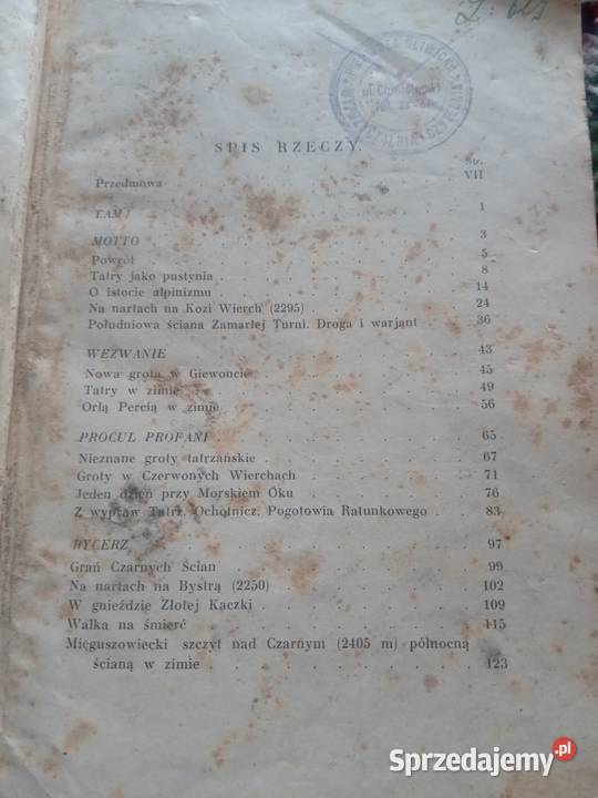 Książka 1934 MZaruski Na bezdrożach Tatrzańskich Antykwariat Gdów