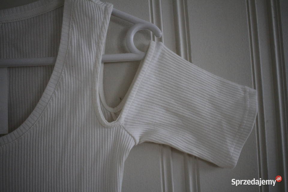 biały top HM xs 34 cold shoulder odkryte ramiona Toruń