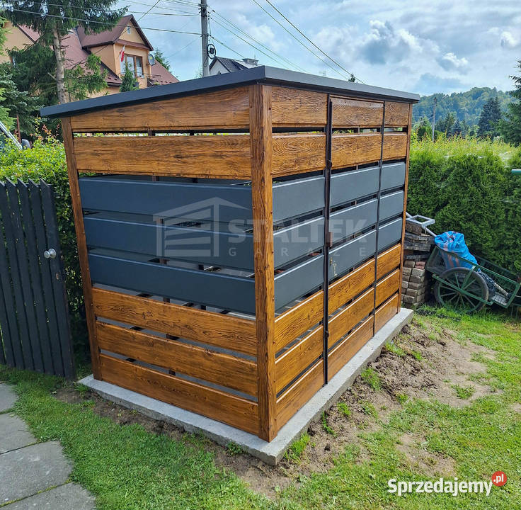 Wiata śmietnikowa 25x13 m antracyt drewnopodobny Koszalin