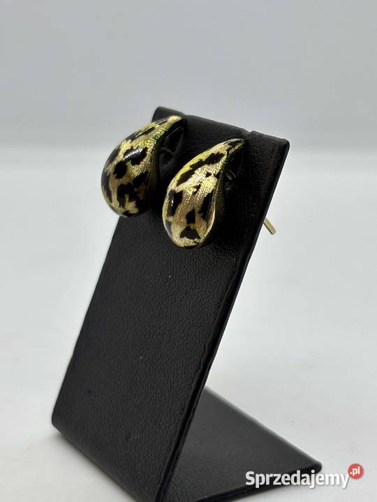 Nowe złote kolczyki pr 585 199g Sztyft Panterka sprzedam