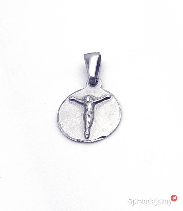 Krzyżyk srebrny Pan Jezus zawieszka satynowany Poznań