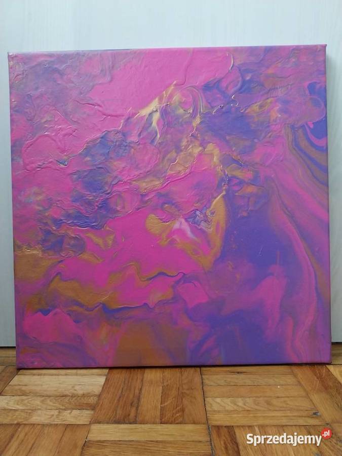 Złoty Róż obraz pouring akrylowy 4040 Obrazki i obrazy mazowieckie Ciechanów