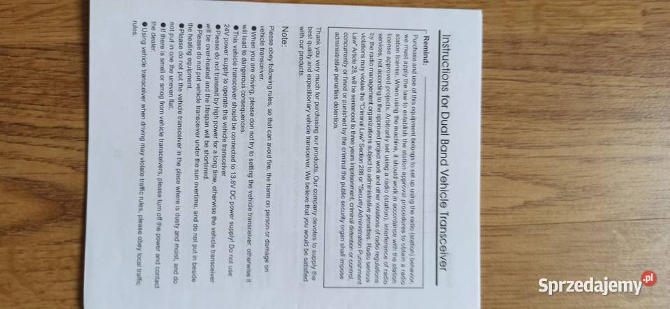 ABBREE AR318 Mini radio mobilne 25W dwuzakresowe podlaskie