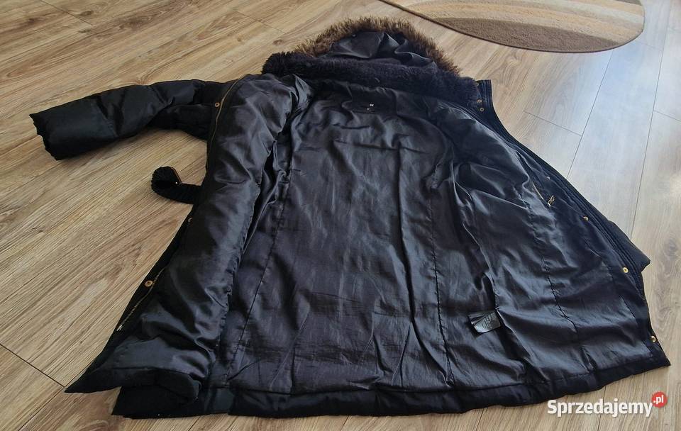 płaszcz zimowy HM czarny r 4244 XlXXL pikowany z Kurtki i płaszcze małopolskie Kraków sprzedam