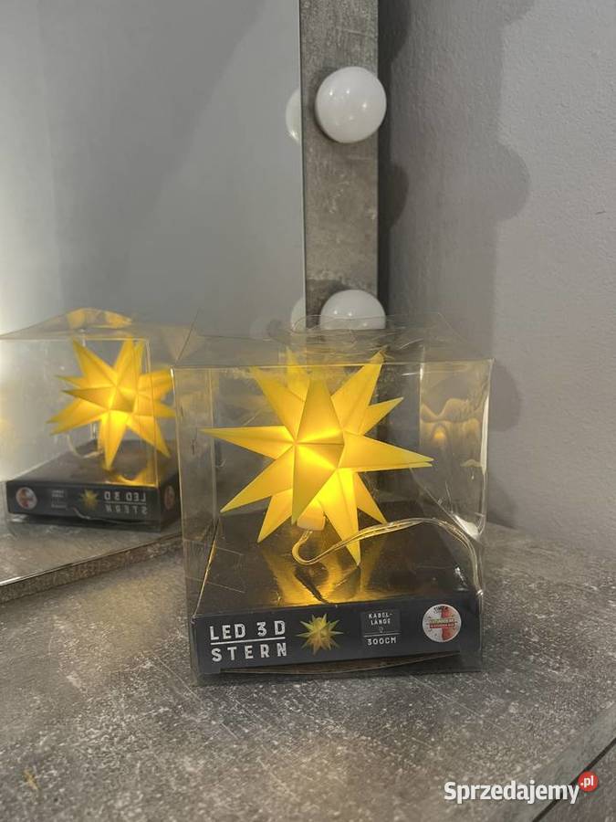 Lampka gwiazda Led 3D Stern żółta 300 Lampki biurkowe podkarpackie Jasło
