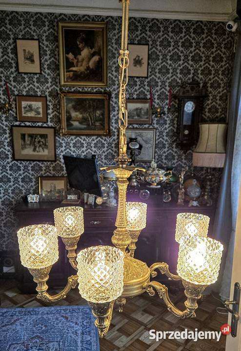 Żyrandol Sześcioramienny z kloszami Kalisz sprzedam