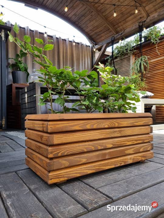 Donica prostokątna 3D osłonka drewniana donica Kalety