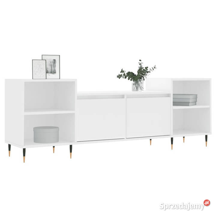 Szafka pod TV biała 80x36x50 materiał
