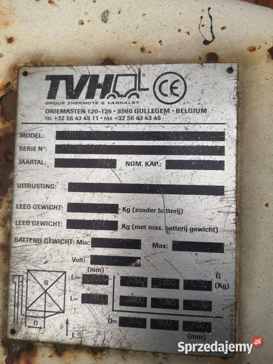 Wózek widłowy toyota 4fgl15 Trzyciąż