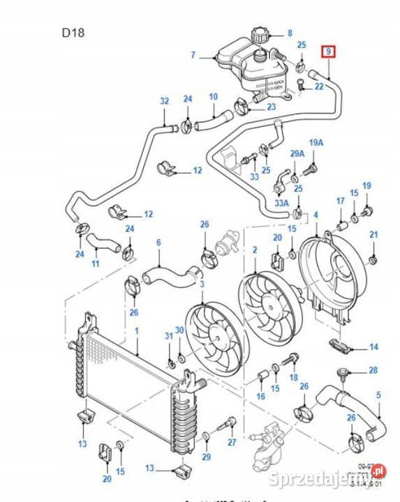 PRZEWÓD CHŁODNICY FORD FIESTA 8996 18 7176024
