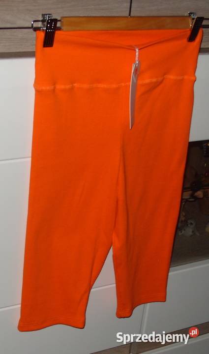 legginsy prążkowane Neonowy pomarańcz r M NOWE Rawicz