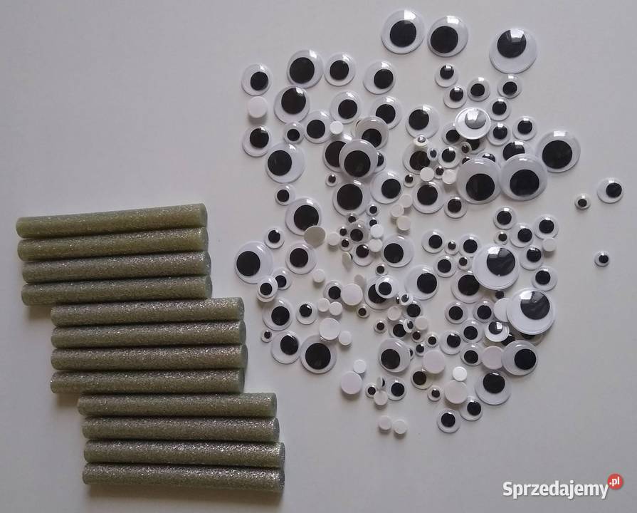 Klej na gorąco z brokatem i ruchome Oczy Zestaw Gdańsk