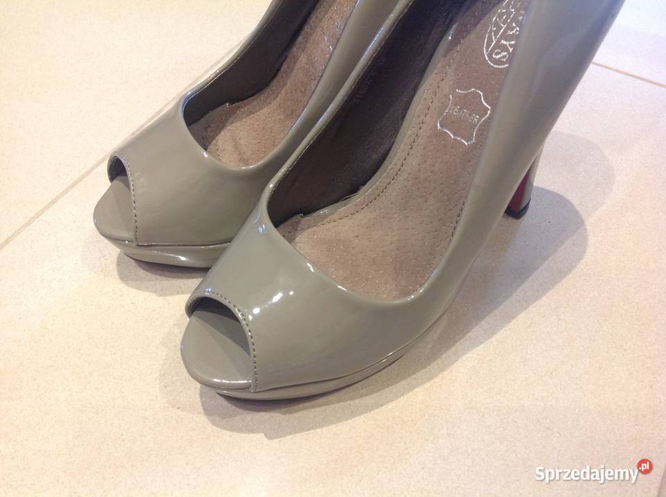 Buty szpilki na koturnie skórzane damskie r 36 j skóra Nowa Sól