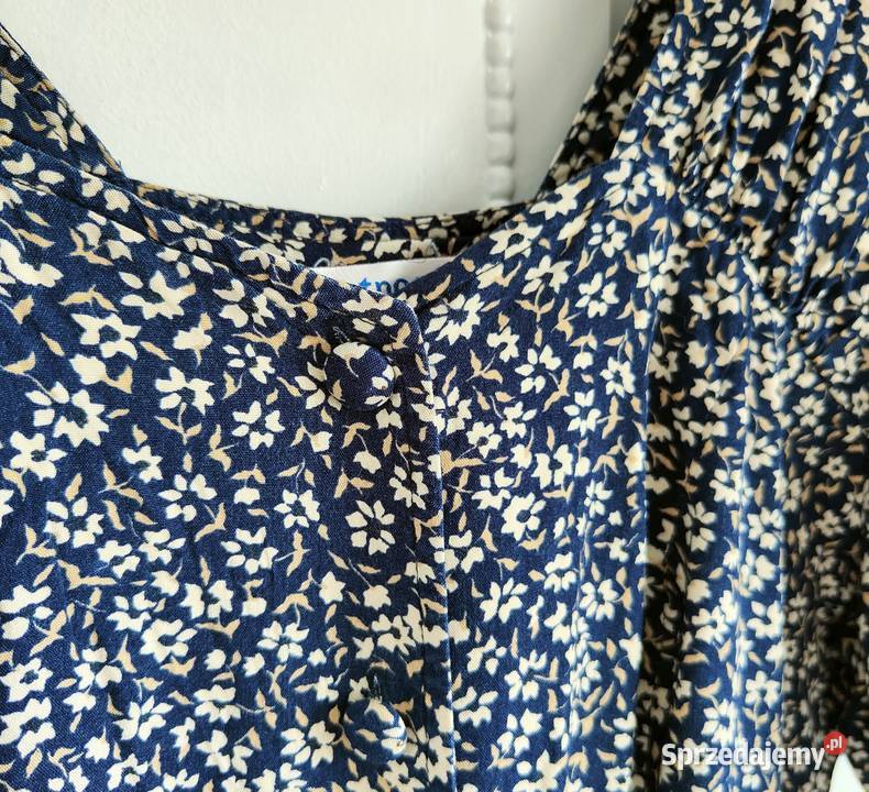 Kombinezon vintage L 40 łączka kwiaty granatowy Szczecin