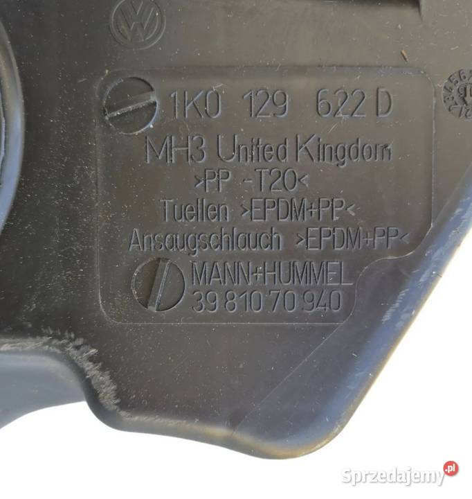 REZONATOR POWIETRZA SEAT LEON II ALTEA GOLF V osobowe świętokrzyskie