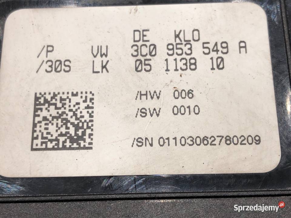 MODUŁ KĄTA SKRĘTU VW PASSAT B6 3C0953549A 0511 osobowe Czujniki kąta skrętu sprzedam