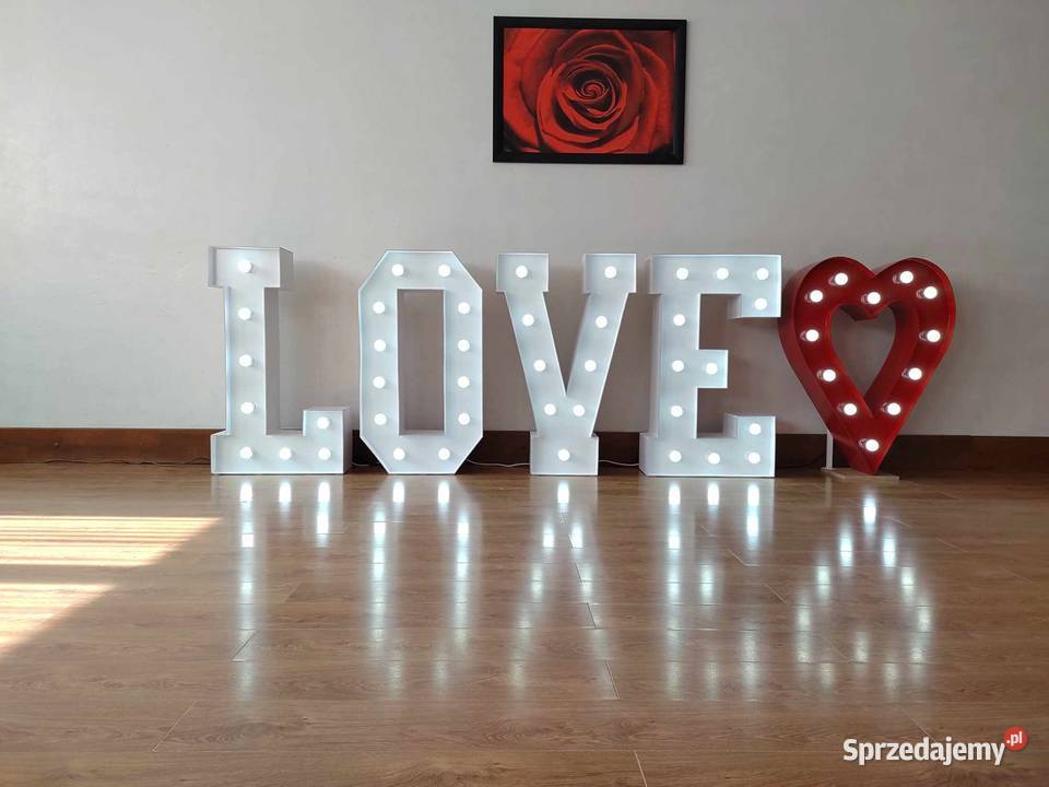 Napis LOVE serce wynajem Rzeszów