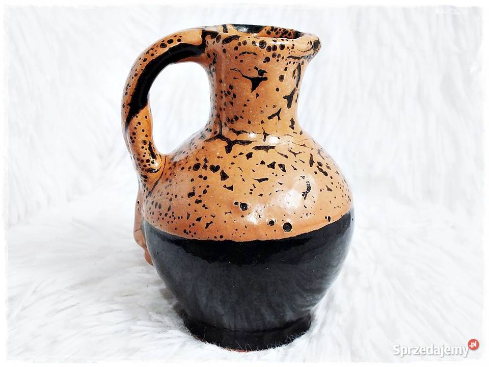 Stary Wazonik gliniany Lawa z lat 6070 Vintage Żary