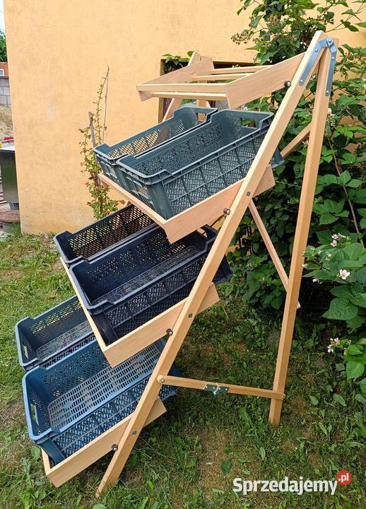 Regał drewniany wystawowy czteropółkowy składany Warszawa