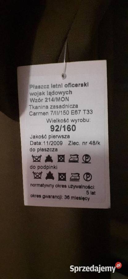 Wojskowy płaszcz oficerów WP Żary