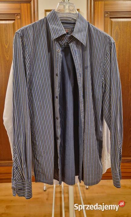 KOSZULA męska marki Cottonfield L bawełna ciemno Rozmiar L Lublin