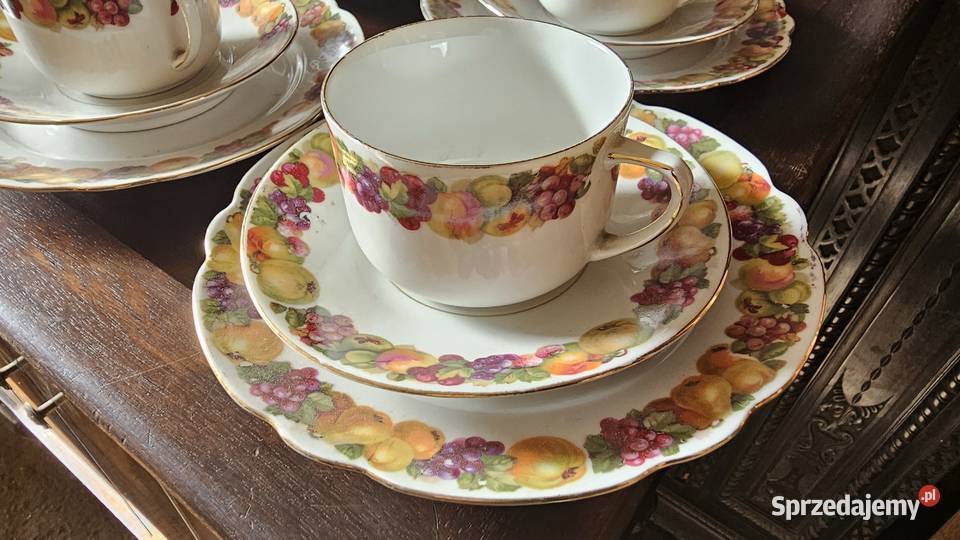 Serwis kawowy SCHWARZENHAMMER BAVARIA Owoce Porcelana i szkło Wałbrzych