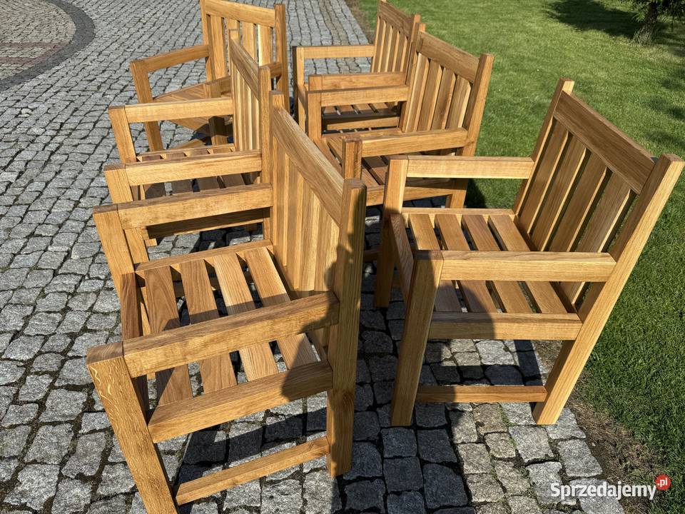 Krzesła ogrodowe dębowe
