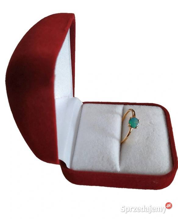 Złoty pierścionek z opalem kryształowym 14 złote Gostynin