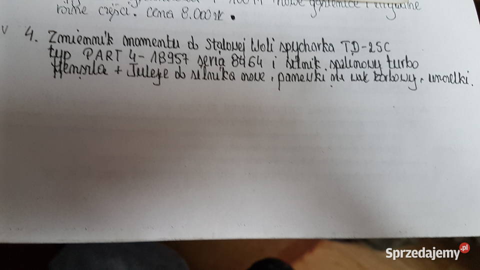 Zmiennik momentu spych spycharka Stalowa Wola Rok produkcji 1900 Kruków